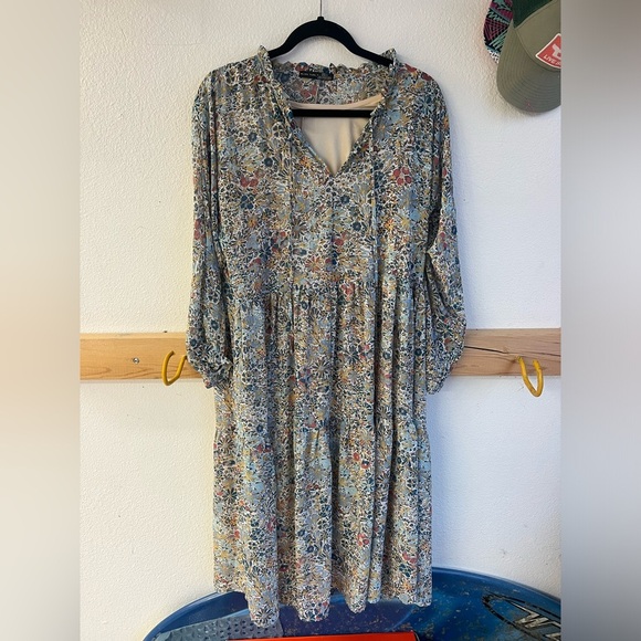 Floral Print V-Neck Dress - Picture 1 of 2